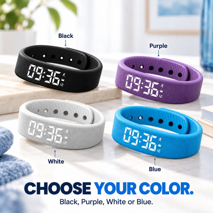 Silent Vibrating Alarm Wristband | Quiet Wake-Up & Step Tracker