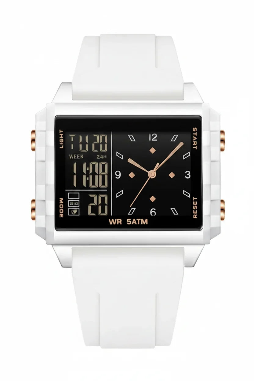 Analog-Digital Sport Watch Waterproof, Luminous & Multi-Function