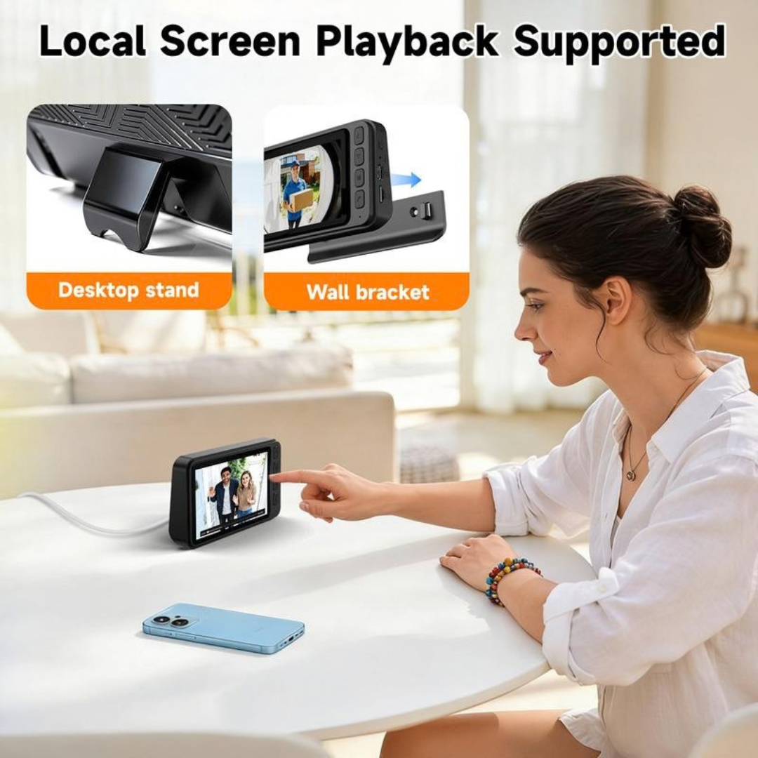 EntryView 1080P Video Doorbell with 4.3 Indoor Screen No App or Home Wi-Fi