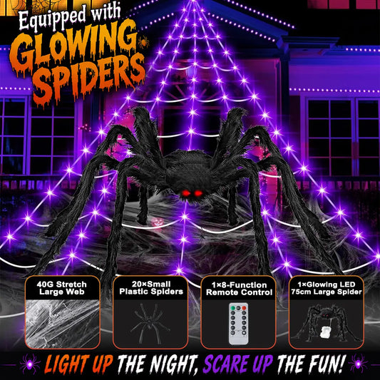 Halloween Sellers Halloween glowing spider web lights