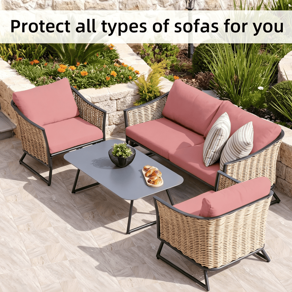 Stretch Sofa Cushion Covers Set (4 / 8 / 12 PCS)