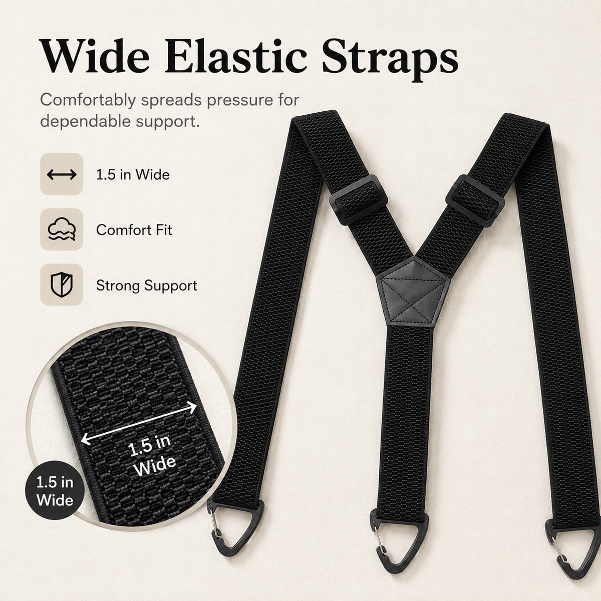 Heavy-Duty Men s Suspenders with Hook Clips Adjustable X/Y-Back Work Suspenders