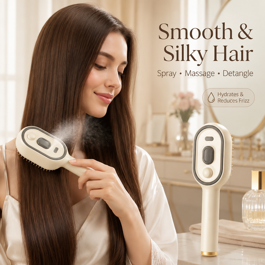 Electric Spray Air Cushion Massage Comb Hydrating Scalp Spa Brush for Smooth, Tangle-Free Hair
