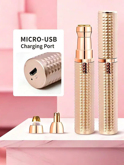 Rechargeable 3-in-1 Facial Hair Trimmer for Women