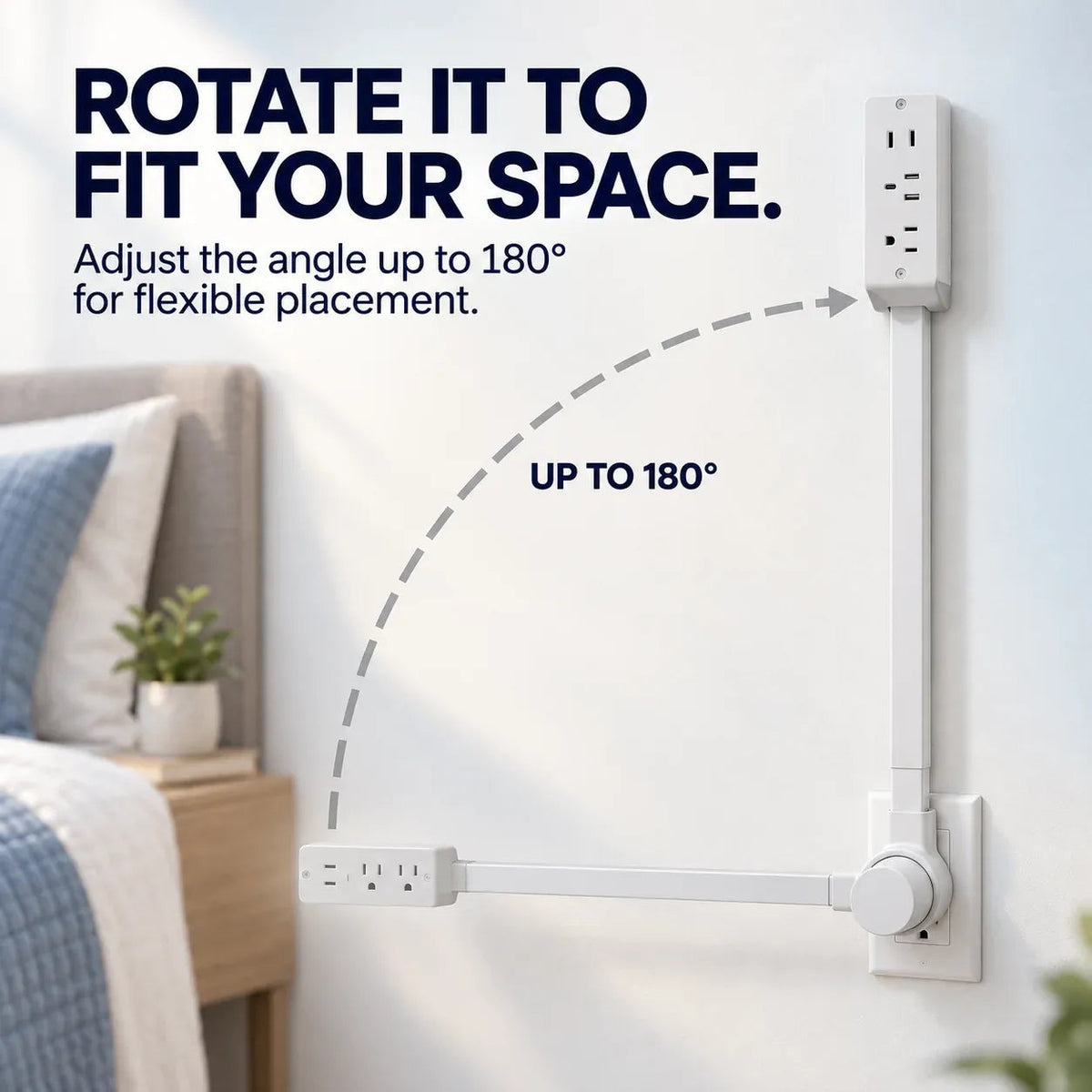 Rotating Wall Outlet Extender Bring Hidden Outlets Within Easy Reach