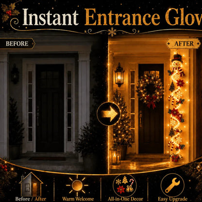 Glowing Christmas Door Hanger | 6 Festive Lighted Designs with Warm Glow