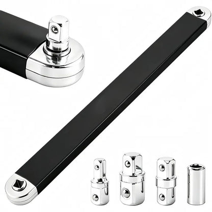 Impact-Ready Offset Extension Wrench Multi-Drive Adapter Tool for Tight Repair Spaces