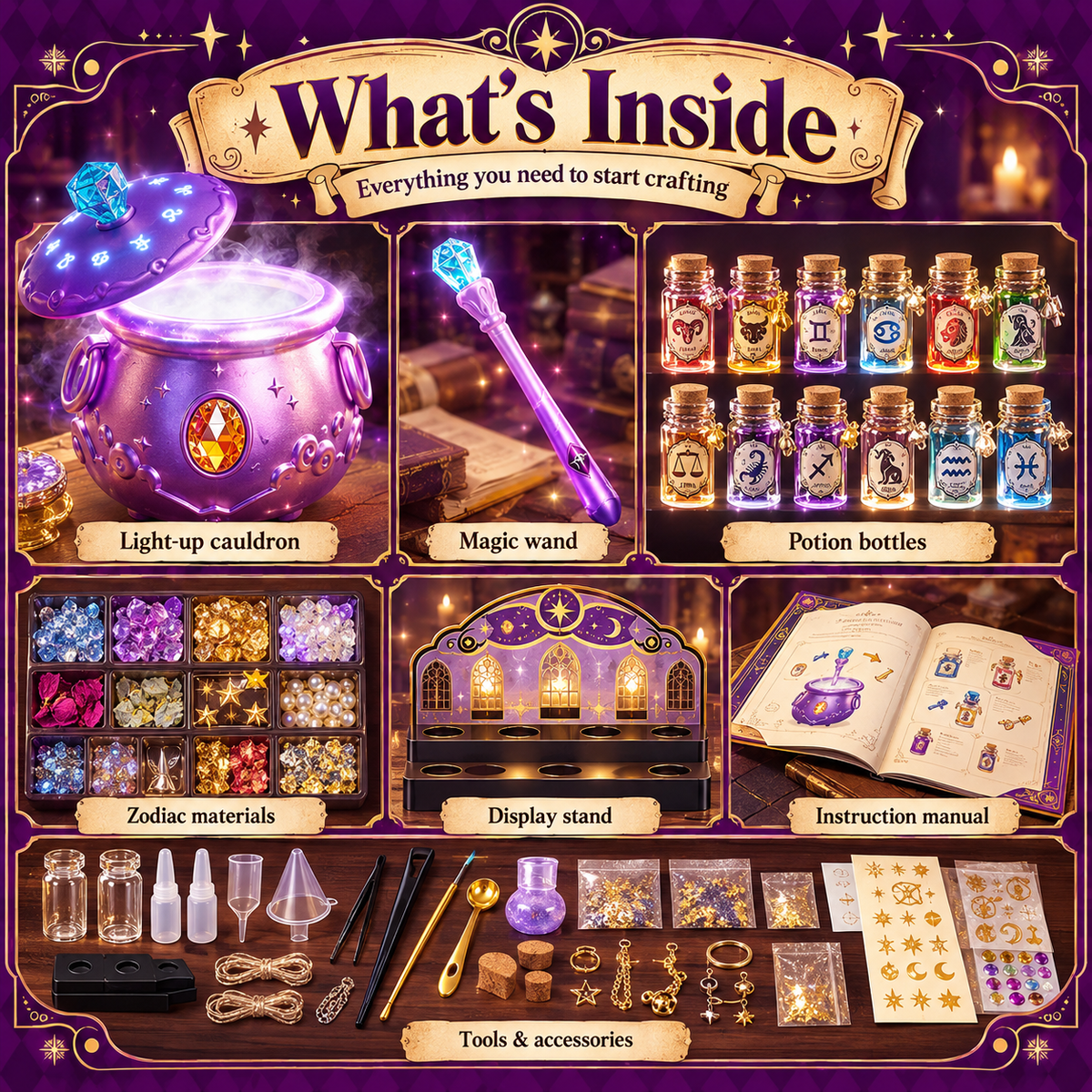 Starlit Wish Potion Lab DIY Zodiac Magic Potion Making Kit
