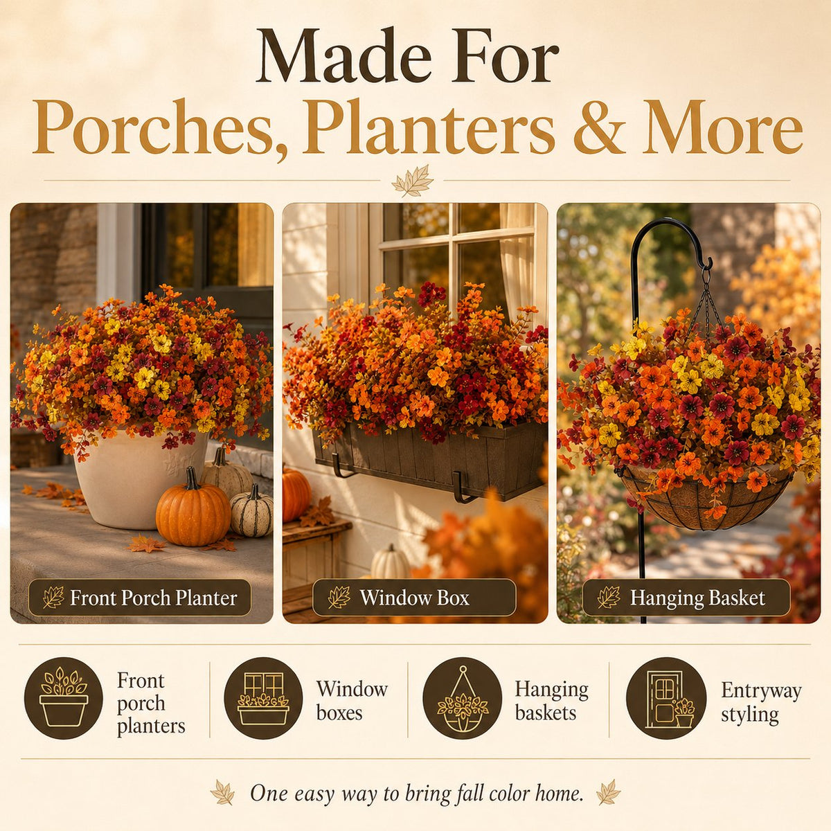 Fall Porch Faux Flower Bundles