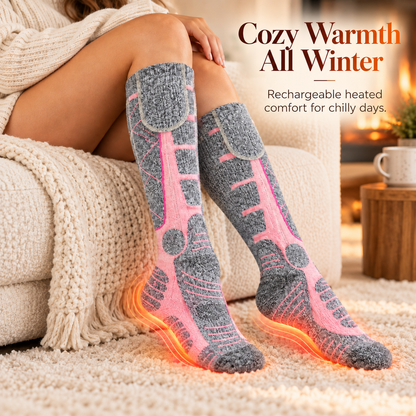 Winter Heated Socks with 3 Heat Settings & Rechargeable Batteries