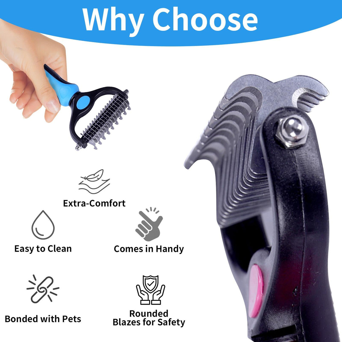The Last Brush You'll Ever Need Double-Sided Pet Grooming Rake