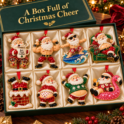 Santa s Off-Duty Christmas Ornaments 8 Funny Holiday Keepsake Designs