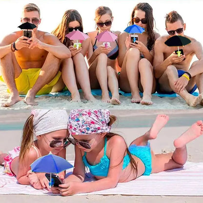 Protection Phone Umbrella for Sun Universal Adjustable Piggy Suction Cup Phone Stand with Sun Shade Cover