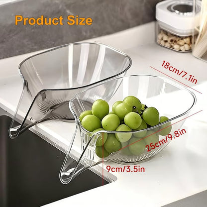 Drain Basket with Jumpstart Spout Accessories Gadgets for Washing Vegetables & Fruits