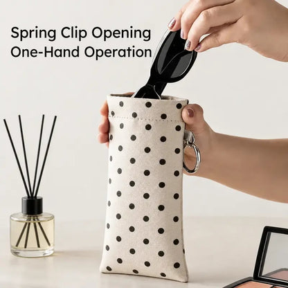 Elastic Opening PU Leather Sunglasses Pouch Soft Portable Anti Scratch Eyeglasses Storage Protective Bag