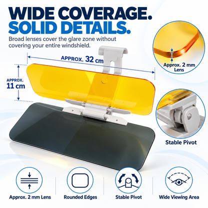 2-in-1 Car Visor Extender Day & Night Anti-Glare Driving Shield
