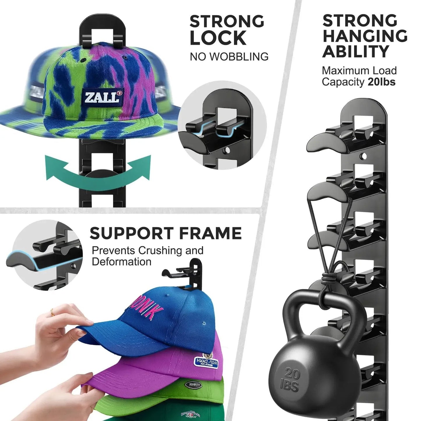 Wall-Mounted Hat Hook Set