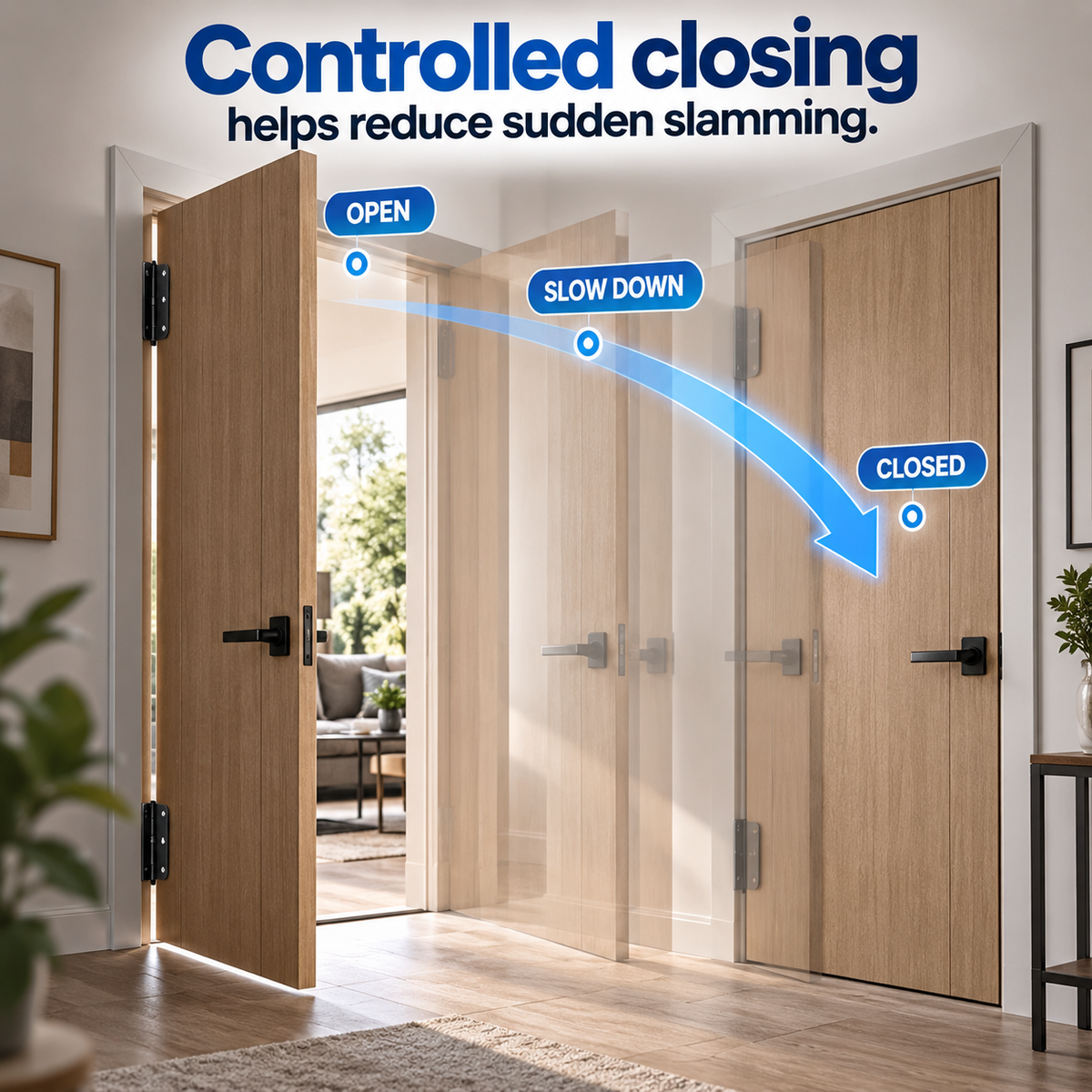Soft-Close Self-Closing Door Hinge Smooth, Controlled & Quieter Closing