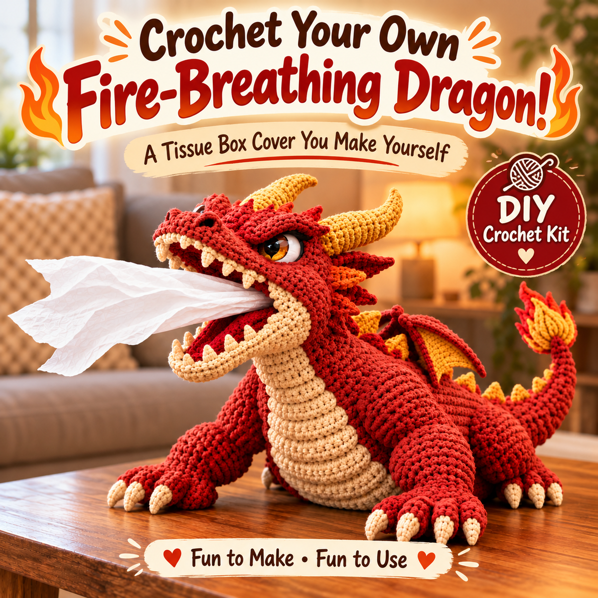 DIY Crochet Tissue Box Kit | Funny Fantasy Home Decor