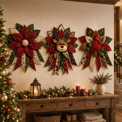 Holiday Celebration Festive Quilted Christmas Door Hanging DIY Sewing Kit