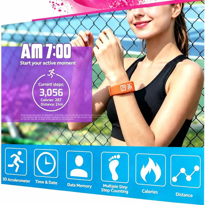 Activity Wrist Band with Silent Alarm & Step Counter
