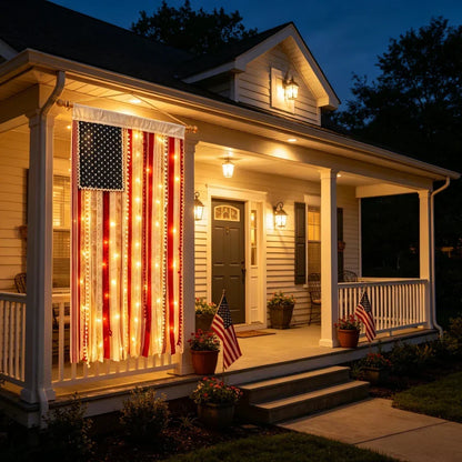 Lighted American Flag Banner