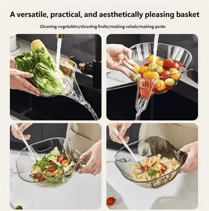 Drain Basket with Jumpstart Spout Accessories Gadgets for Washing Vegetables & Fruits