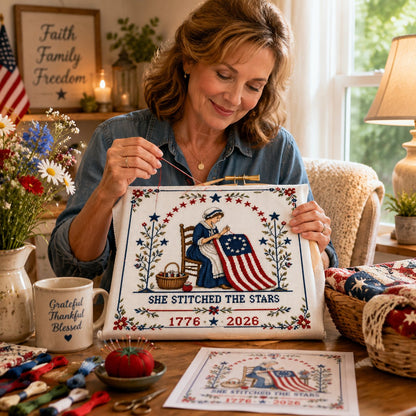 She Stitched The Stars Commemorative Cross Stitch Kit