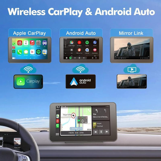 Universal 7 Inch Car Android Radio 128G CarPlay Android auto Stereo Radio with 2.5D HD Touchscreen FM BT