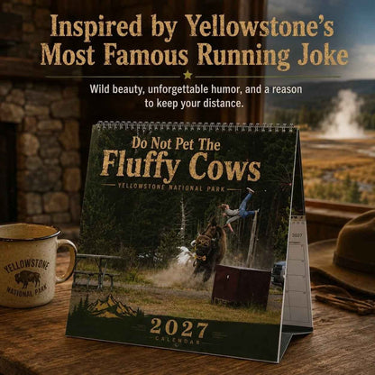 'Do Not Pet The Fluffy Cows' Bison Yellowstone National Park 2027 Wall Calendar