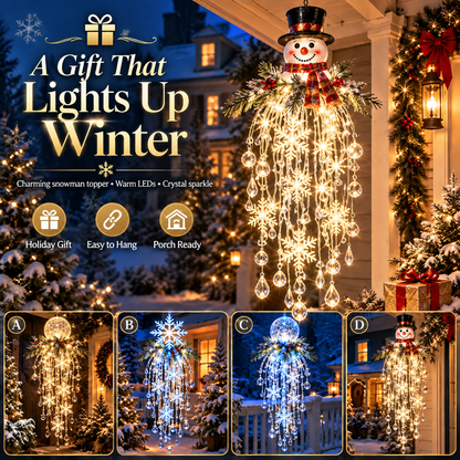 Crystal Cascade Christmas Light Hanging Snowflake & Crystal LED Porch D cor