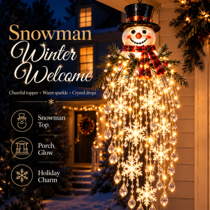 Crystal Cascade Christmas Light Hanging Snowflake & Crystal LED Porch D cor
