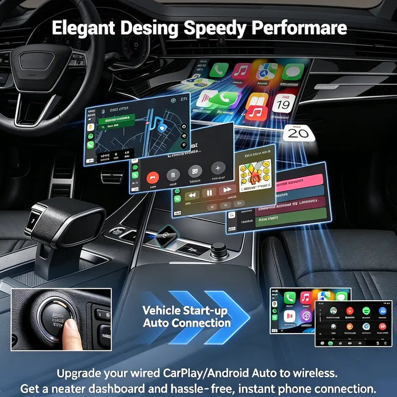 2026 Plug-and-Play Wireless CarPlay Adapter for All Compatible Vehicles