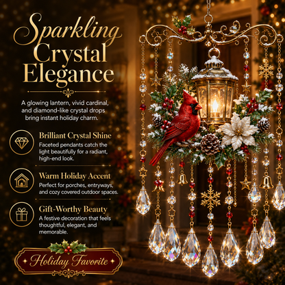 Christmas Crystal Wind Chime for Porch & Garden Decor