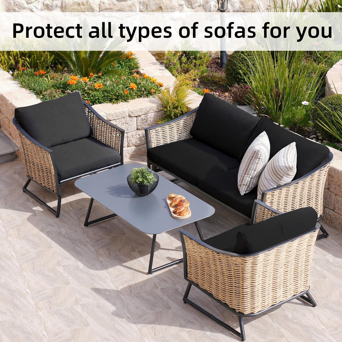 Stretch Sofa Cushion Covers Set (4 / 8 / 12 PCS)