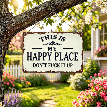 Happy Place Metal Sign