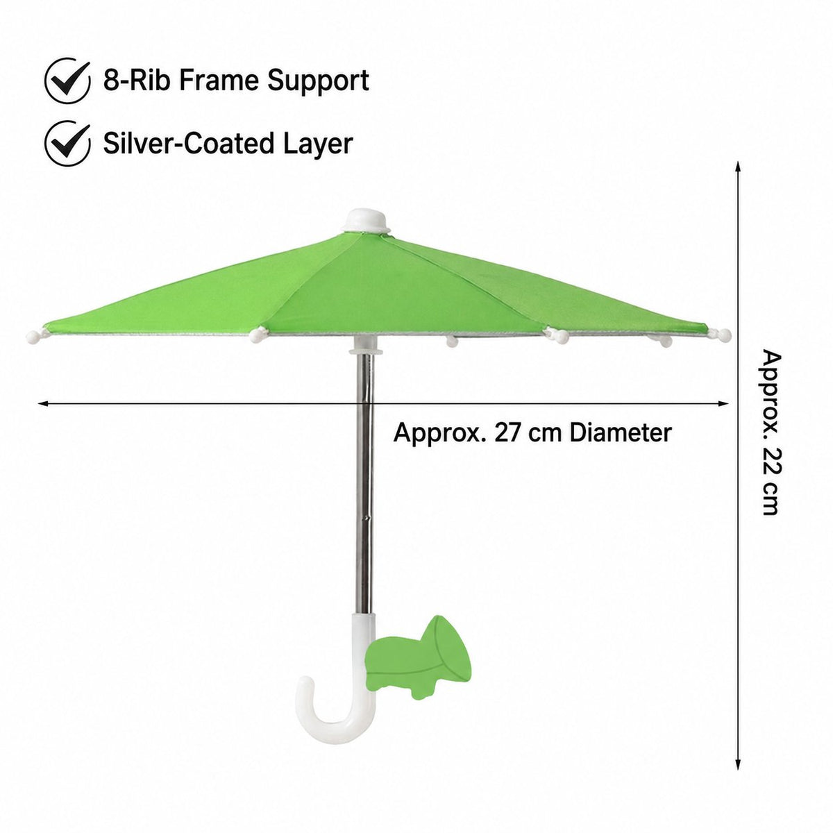 Mini Sun/Rain Umbrella for Motorcycle & Bicycle Phone MountShade Your Screen. Save Your Battery