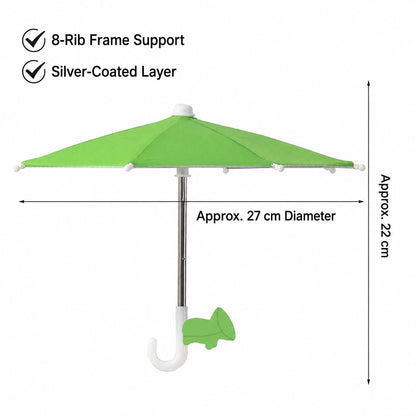 Mini Sun/Rain Umbrella for Motorcycle & Bicycle Phone MountShade Your Screen. Save Your Battery