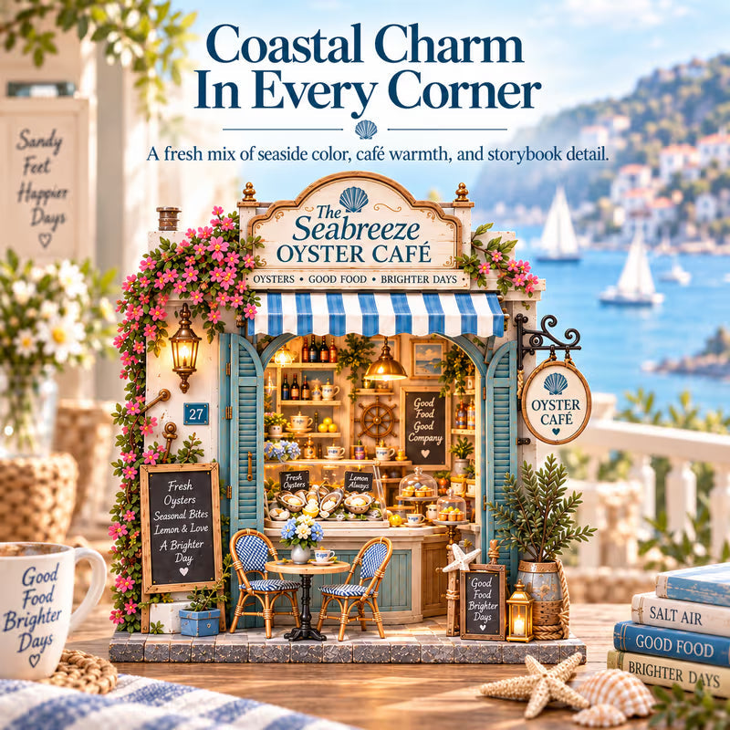 The Seabreeze Oyster Caf -DIY 3D Miniature Coastal Caf Kit