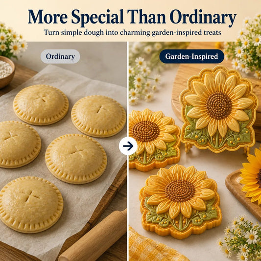 8-Design Spring Garden Mini Pie Mold Collection | Reusable Embossed Molds for Shaping Detailed Bee, Butterfly, Ladybug