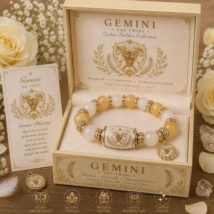 Limited Edition 12 Zodiac Bracelet Natural Chalcedony, Your Sign, Your Energy