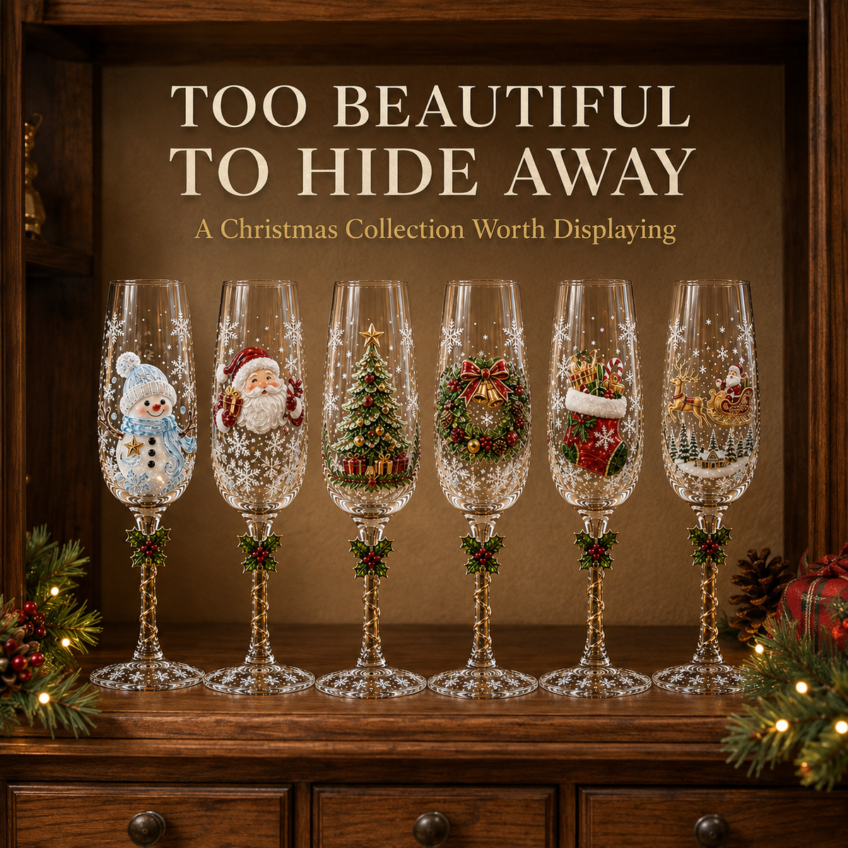 Christmas Magic Champagne Glass Collection