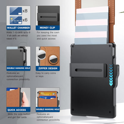 Men's Business Style Pu Leather Card Slots for Airtag, Rfid Blocking Wallet for Daily & Back To School (not Airtag)