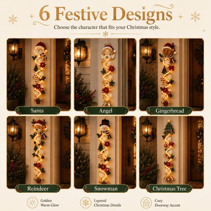 Glowing Christmas Door Hanger | 6 Festive Lighted Designs with Warm Glow