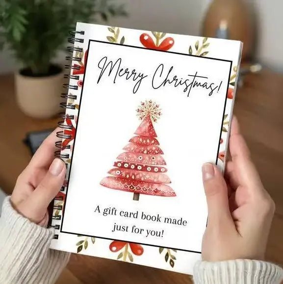 DIY Spiral-Bound Christmas Gift Card Album with Surprise Pages