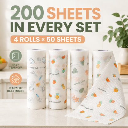 200Pcs Per Roll Reusable Cleaning Lazy Rags