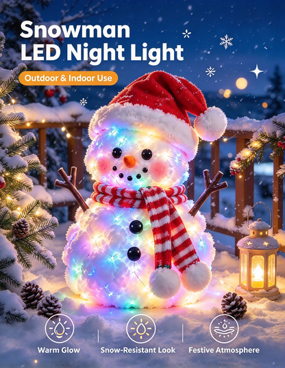 Glowing Snowman Plush | Light-Up Christmas Tabletop Decoration