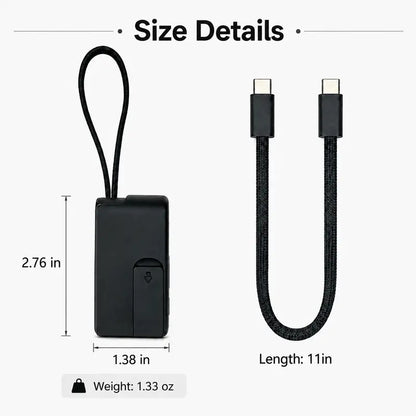 Pocket Travel Cable Kit USB-C Cable, 3 Adapters, SIM/TF Storage & Phone Stand