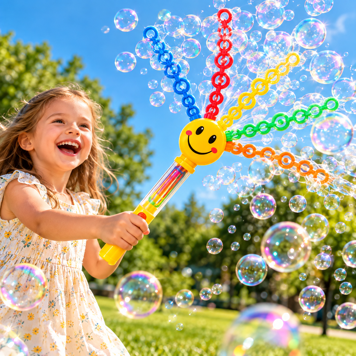 32-Hole Smiley Face Bubble Wand