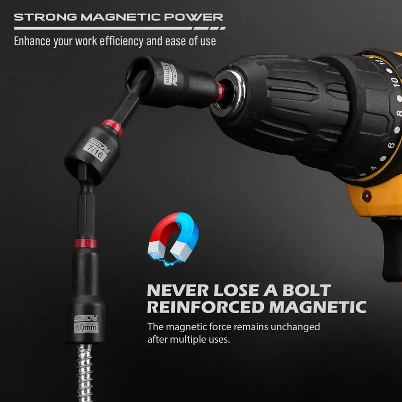 80-Piece Magnetic Impact Nut Driver Set SAE & Metric Socket Bits with Adapters, Extensions & Bit Holder